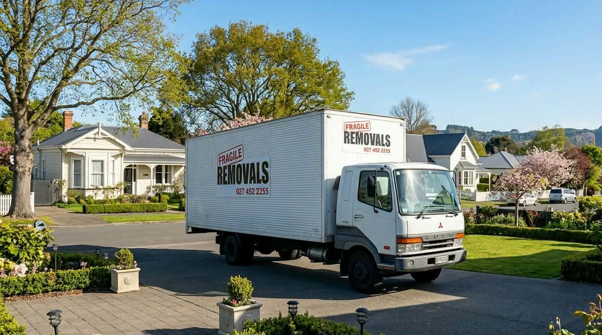 Fragile Removals moving truck in Waikato