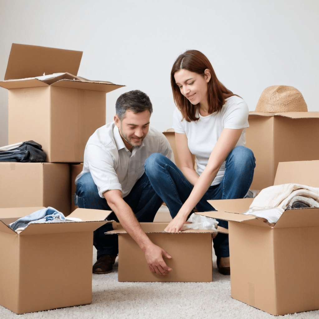 Expert tips for decluttering your home: organized boxes, sorting items into categories, and efficient space management by Fragile Removals Waikato